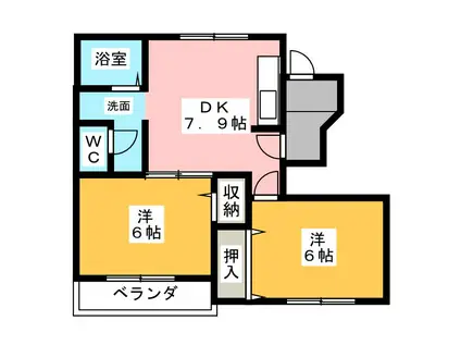 コンフォールY・T(2DK/1階)の間取り写真
