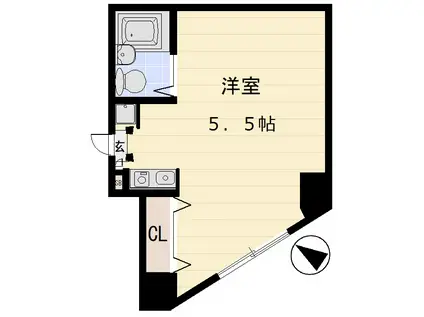 グリーンヒルズ宮嶋(ワンルーム/4階)の間取り写真