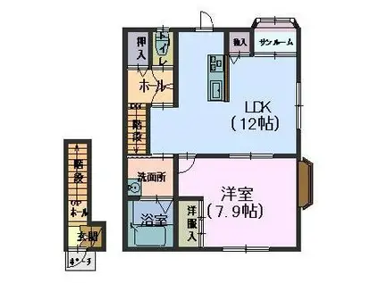 ステージアイミー(1LDK/2階)の間取り写真