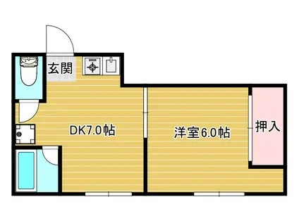 第一銭辰ビル(1DK/3階)の間取り写真