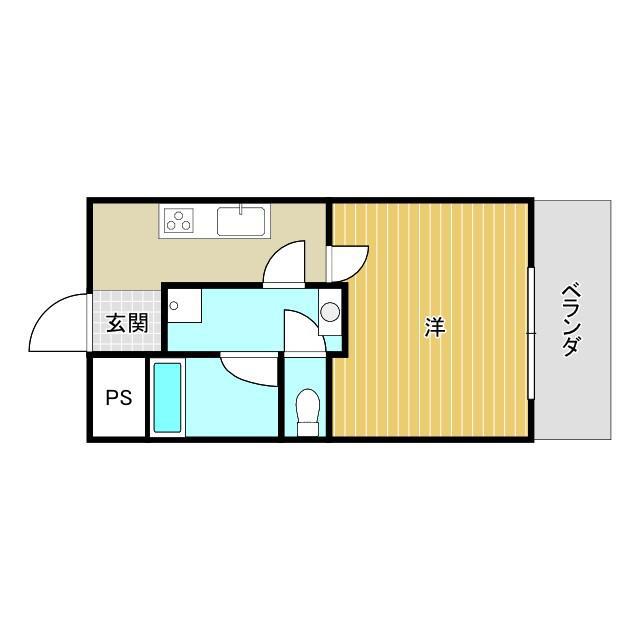 フタミハイツ(1K/5階)の間取り写真