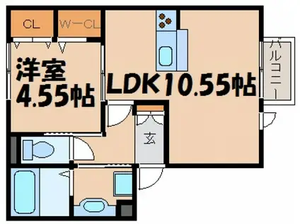 ライブコープ神崎 I(1LDK/2階)の間取り写真