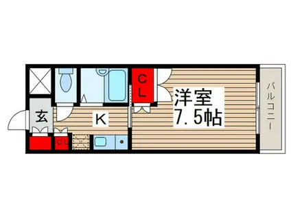 旭町ハイツ(1K/1階)の間取り写真