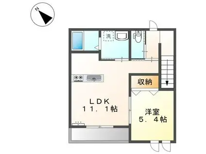 サンハイツ奈良(1LDK/2階)の間取り写真
