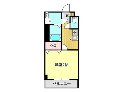 エヴァーグリーン(1K/2階)の間取り写真