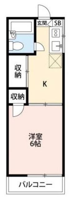 メゾンプラターヌ(1K/1階)の間取り写真