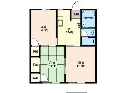 サンコーポ(3K/2階)の間取り写真