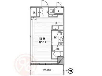 アーデンタワー南堀江(1K/7階)の間取り写真