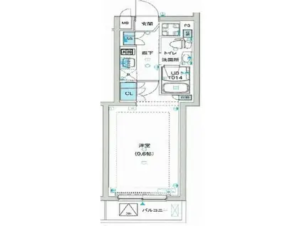 ガリシア蒲田サウス(1K/4階)の間取り写真