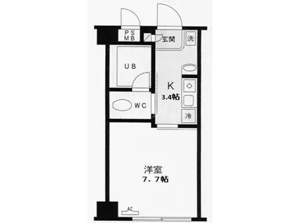 KS・DIO(1K/5階)の間取り写真