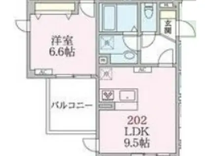 アローマ王子本町(1LDK/2階)の間取り写真