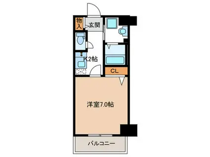 アルファレガロ大橋(1K/4階)の間取り写真