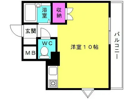 リバーサイドフナハシ(ワンルーム/3階)の間取り写真