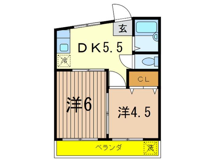 ビスタリアハイツ(2DK/3階)の間取り写真