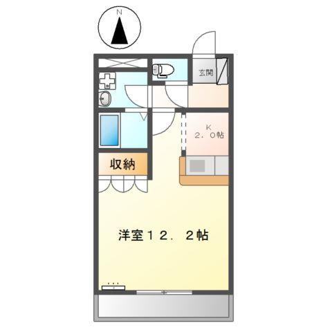 トリュイート(1K/2階)の間取り写真