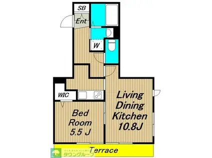メゾン フィル デ フェール(1LDK/1階)の間取り写真
