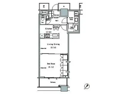 ザ 東京タワーズ ミッドタワー(1LDK/16階)の間取り写真