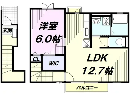 ライブラ(1LDK/2階)の間取り写真