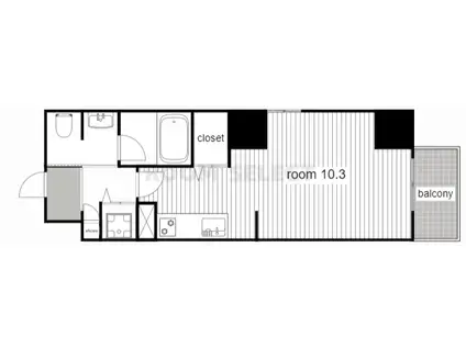 YZ KIMABULI(ワンルーム/2階)の間取り写真