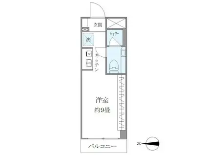 ISM平塚(ワンルーム/4階)の間取り写真