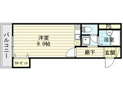 アロンジェ(1K/2階)の間取り写真