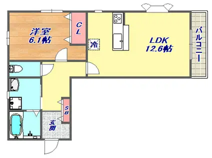 モンテボヌール2(1LDK/1階)の間取り写真
