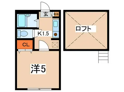 セリーヌ相模大野(1K/2階)の間取り写真