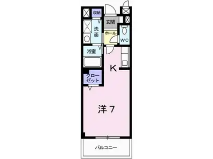 サン・ヴィラ(1K/2階)の間取り写真