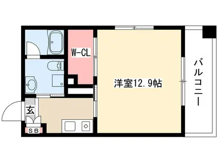 リバーフロントレジデンス(1K/11階)の間取り写真