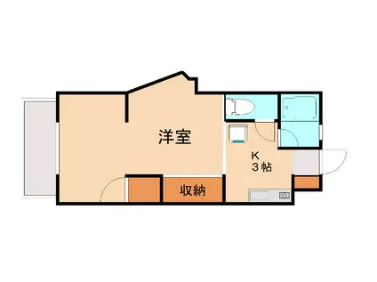 ラポールII(1K/2階)の間取り写真