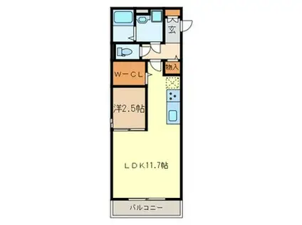 グランツ戸田(1LDK/2階)の間取り写真