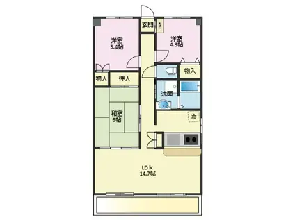 M・LAUREL・WOODS(3LDK/2階)の間取り写真