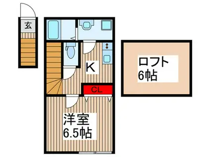 上戸田2丁目アパート(1K/2階)の間取り写真