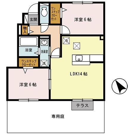 メルシー阿保(2LDK/1階)の間取り写真
