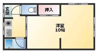 山之内文化(1K/1階)の間取り写真