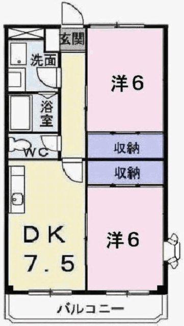 プリンスハイツ(2DK/3階)の間取り写真