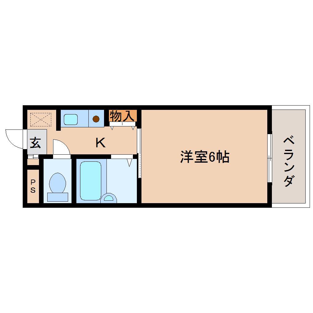 新大宮シティ・パル(1K/5階)の間取り写真