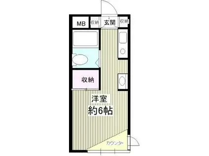 パークサイド野川公園(ワンルーム/3階)の間取り写真