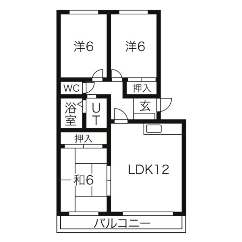 アステル西野(3LDK/1階)の間取り写真