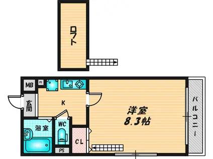 アルカサールYOSITANI 弐番館(1K/3階)の間取り写真