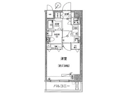 ハーモニーレジデンス月島002(1K/7階)の間取り写真