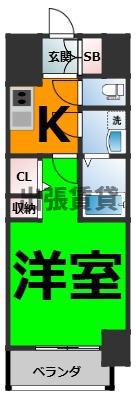 S-RESIDENCE尾頭橋BEAUTE(1K/10階)の間取り写真