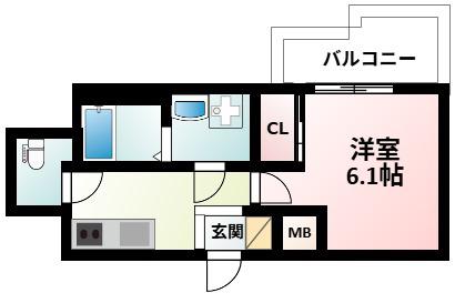 DIMUS新大阪(1K/7階)の間取り写真