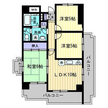 リアライズ上福岡(3LDK/6階)の間取り写真