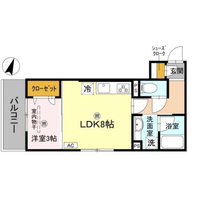 ピオーネ荘(1LDK/3階)の間取り写真