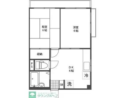 パセオモリ(2DK/2階)の間取り写真