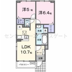 カーサ ソラーナ(2LDK/1階)の間取り写真