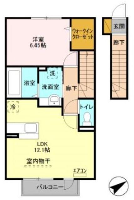 ベラ フェリシア(1LDK/2階)の間取り写真