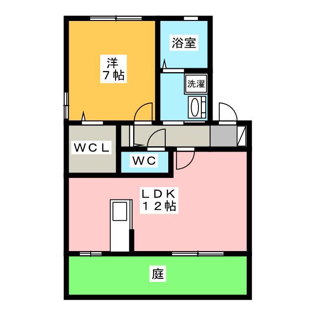 セジュールパース(1LDK/1階)の間取り写真