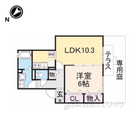 コスモスオーゼ(1LDK/2階)の間取り写真